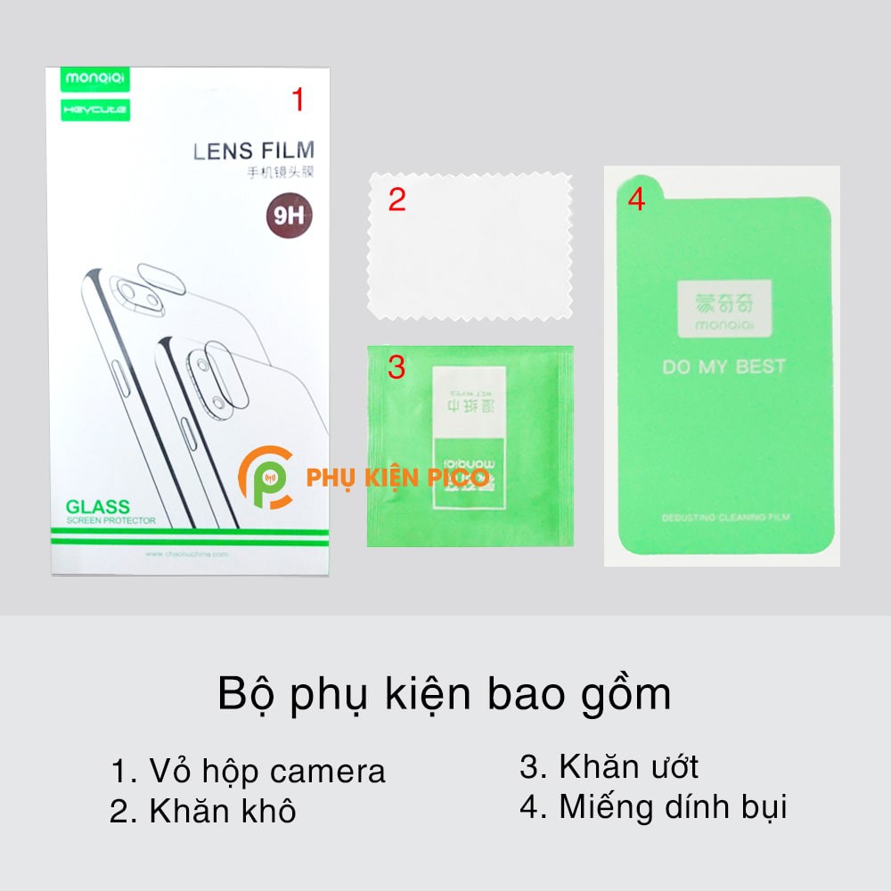 Cường lực camera Redmi K30 Pro chính hãng Monqiqi độ cứng 9H trong suốt bộ 2 chiếc - Dán camera Xiaomi Redmi K30 Pro