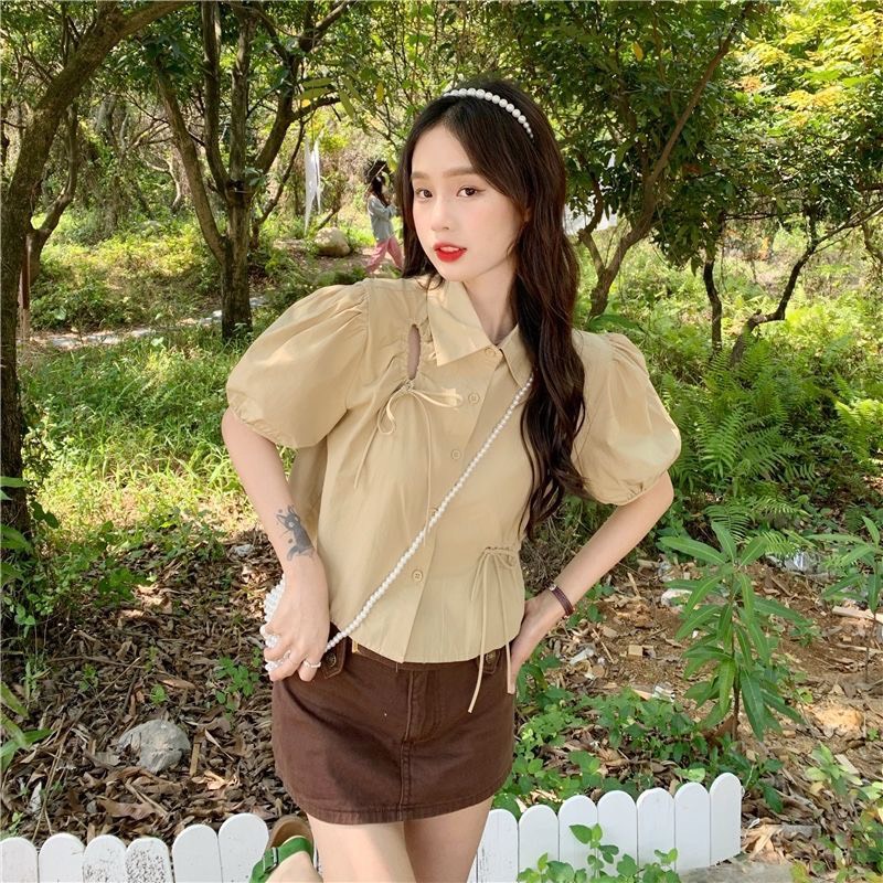 [Mã TOPS06 giảm đến 10k đơn 99k] Áo sơ mi thắt dây vintage Hàn Quốc cực xinh | BigBuy360 - bigbuy360.vn