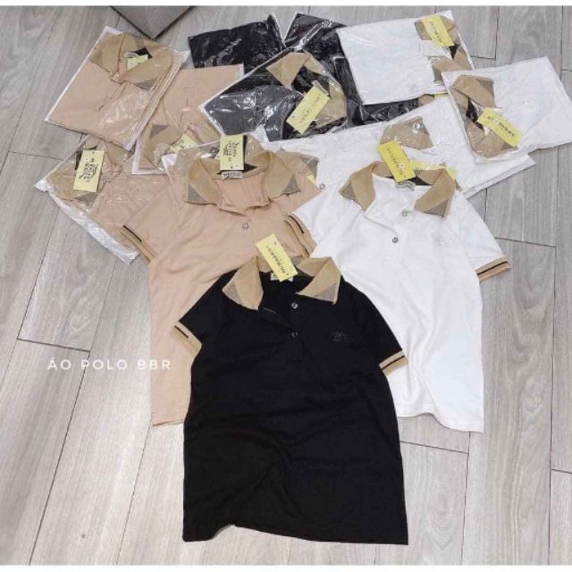 Áo polo cộc tay nữ. Màu trắng size M