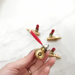 [Giá rẻ] Van khóa hơi bằng thau 1/4