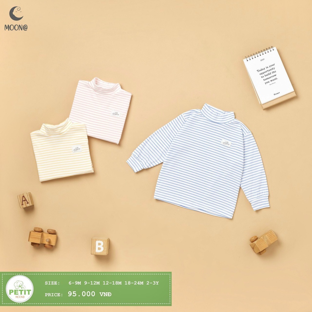 Áo cổ 3 phân hãng moon cho bé trai/ bé gái