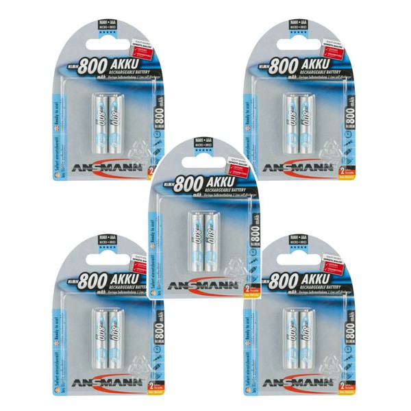 2 viên pin sạc aaa ANSMANN 800mah