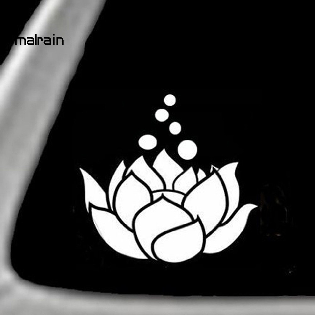 Sticker phản quang họa tiết hoa sen hoa dâm bụt trang trí cửa sổ xe ô tô