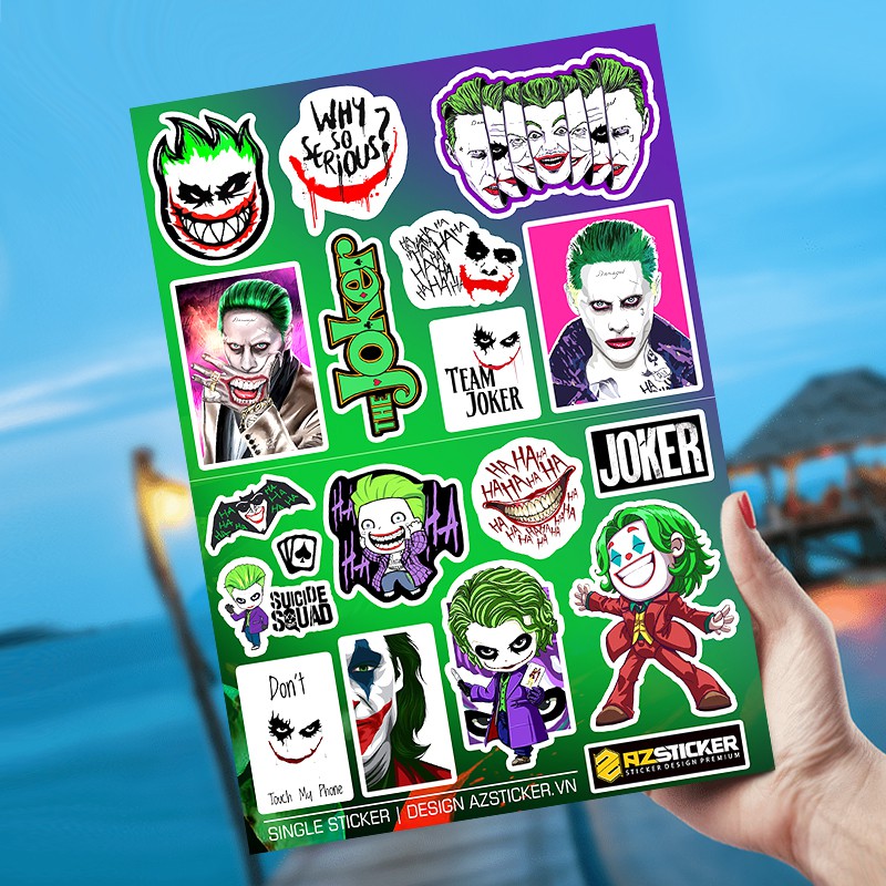Hình Joker  | Sticker Dán Xe, Tem Dán Xe Máy, Xe Điện , Sticker Dán Điện Thoại , Dán Nón Bảo Hiểm