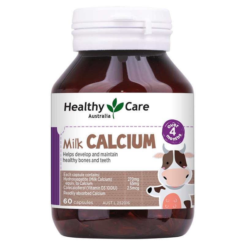 [Hàng chuẩn Úc] Viên uống canxi sữa healthy care cho bé Healthy care kids milk calcium 60 viên của Úc