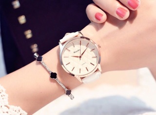 Đồng hồ weenky mặt tròn dây da nữ 