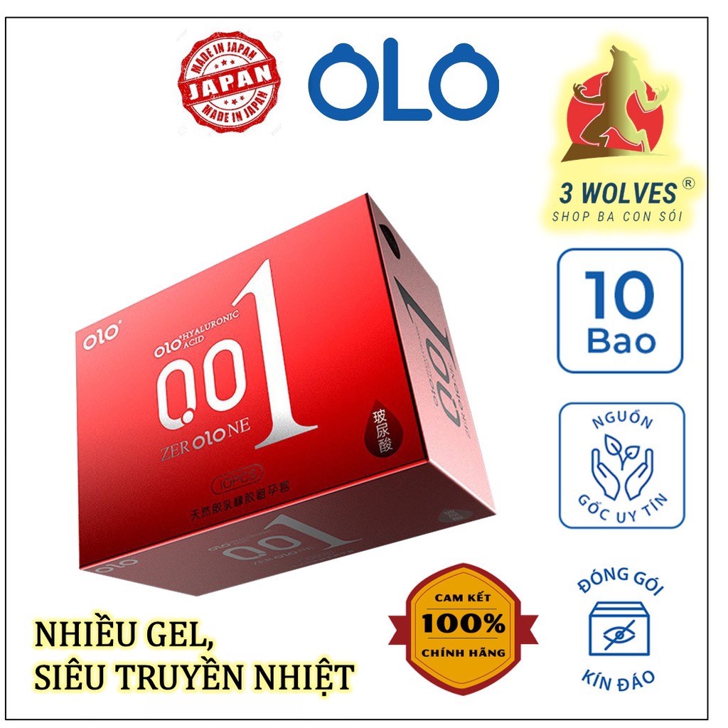 Bao Cao Su Siêu Mỏng 0.01 Olo Truyền Nhiệt Ấm Áp Hộp 10 Bcs