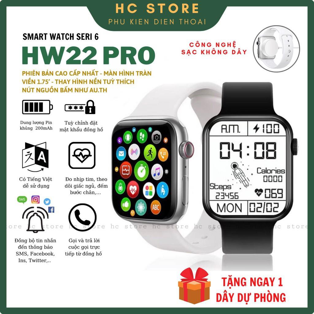 Đồng hồ thông minh HW22 Pro Series 6 Tràn viền, Nghe Gọi, Đo nhịp tim, Sạc không dây, Thay hình nền, Chơi game