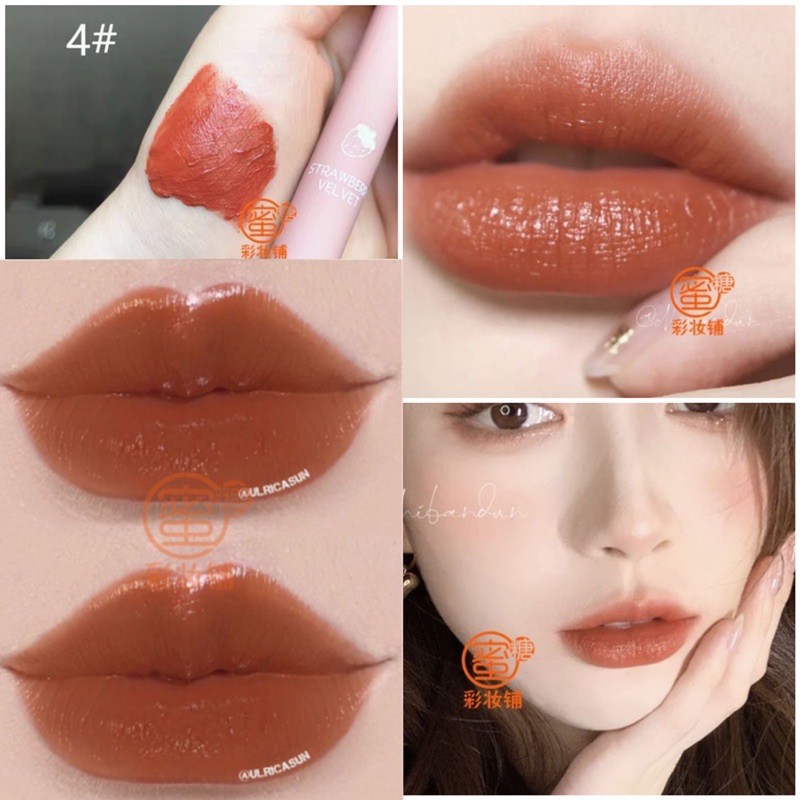 Son Kem Lì Mịn Môi Strawberry Velvet Matte Lipstick Nội Địa Trung