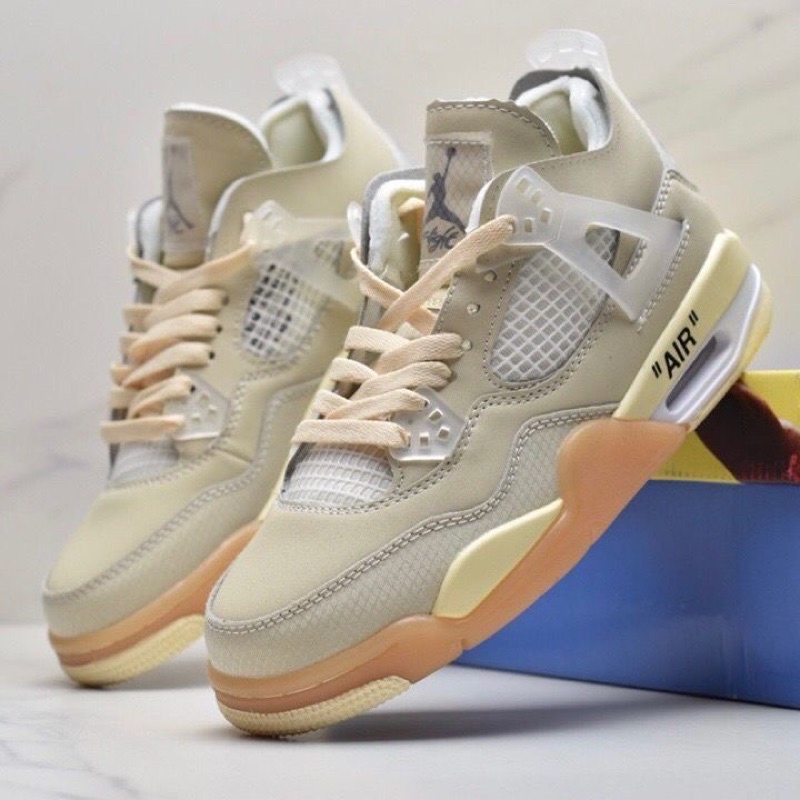 Giày thể thao JORDAN 4 KEM SỮA hot trend nam nữ, Giày sneaker JD4 kem dùng đi học,tập gym,chạy bộ