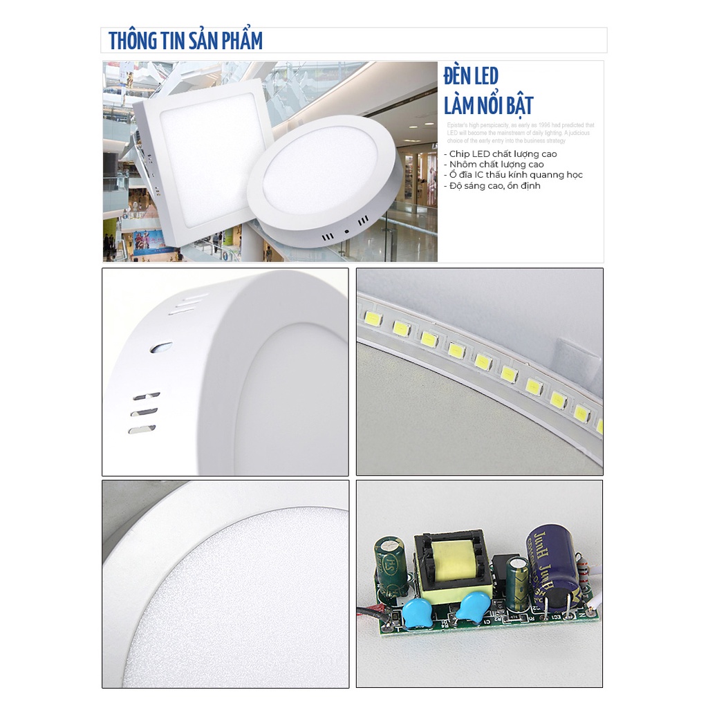 Đèn Ốp Trần Hành Lang, Cầu Thang Ánh Sáng Trắng ATH LIGHTING Thiết Kế Độc Đáo Với Hình Vuông Và Hình Tròn