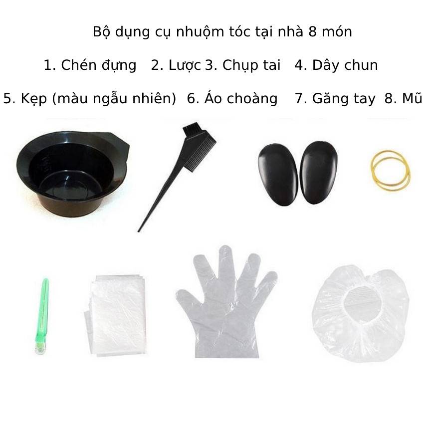 Lược nhuộm tóc dụng cụ nhuộm tóc tại nhà 8 món tiện lợi DANA