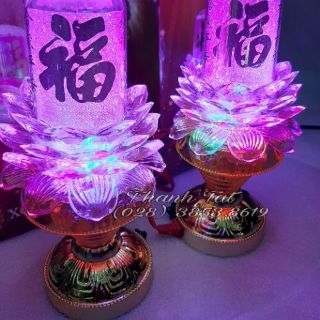 ĐÈN THỜ HOA SEN XOAY 360° MS:10