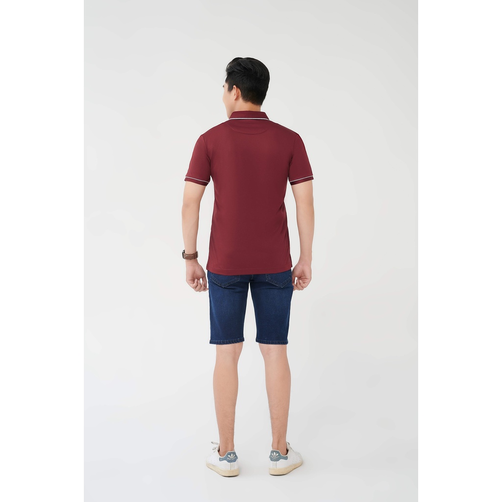 Áo thun polo nam cổ bẻ sợi cà phê Merriman mã THMTS043 màu đỏ cao cấp