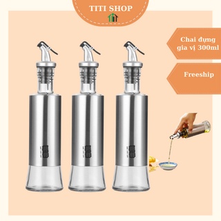 Chai đựng dầu ăn , gia vị thủy tinh bọc inox 304 tiện dụng cho nhà bếp