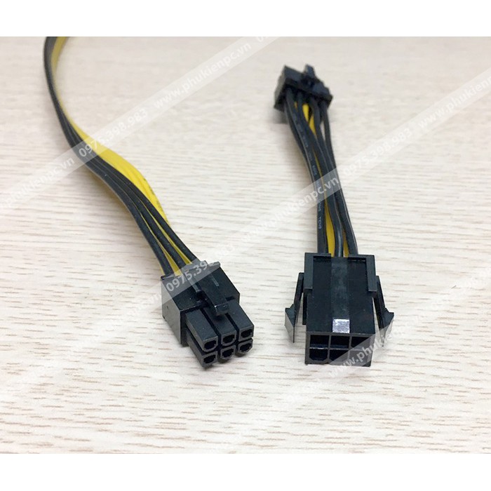 Cáp chuyển nguồn 6Pin sang 8Pin PCI-E dài 20cm