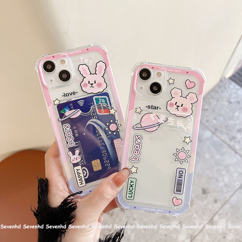 Ốp Điện Thoại Mềm Trong Suốt Có Ngăn Đựng Thẻ Cho iPhone 14 13 12 11 Pro Max X XR Xs Max 8 7 6 6s Plus SE 2020