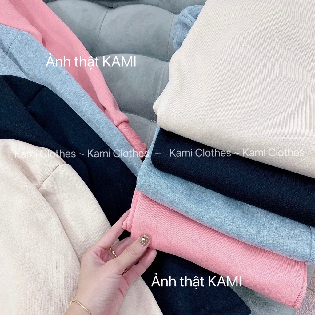 Set bộ nỉ dài tay trơn nam/nữ, set áo hoodie nỉ và quần jogger thu đông - KAMI Clothes