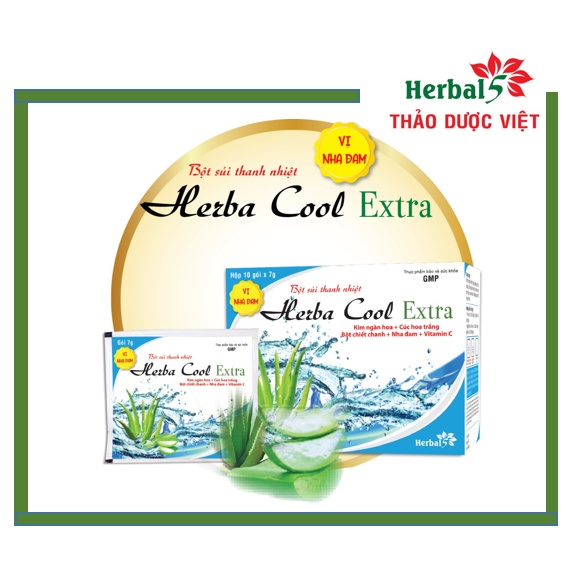 Bột Sủi Thanh Nhiệt Herbacool Vị Nha Đam (Hộp 10gói x 7g) Herba Cool
