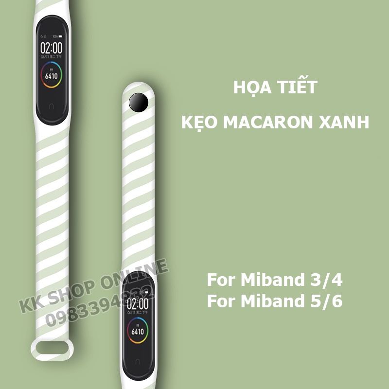 Dây đeo miband họa tiết màu xoắn cho Xiaomi Miband 3 4 5 6