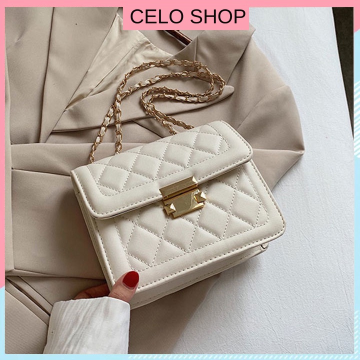 Túi xách nữ đeo chéo đẹp hàng hiệu cao cấp Celo Shop dây phối xích phong cách sang trọng công sở
