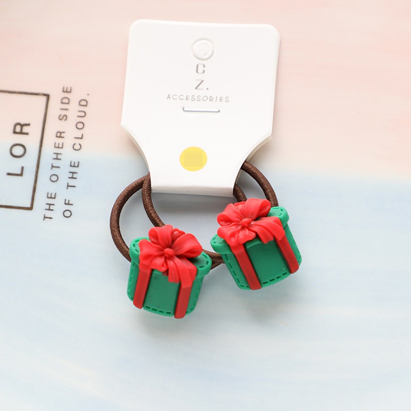Set 2 dây buộc tóc co giãn hình tuần lộc hoạt hình dễ thương cho nữ