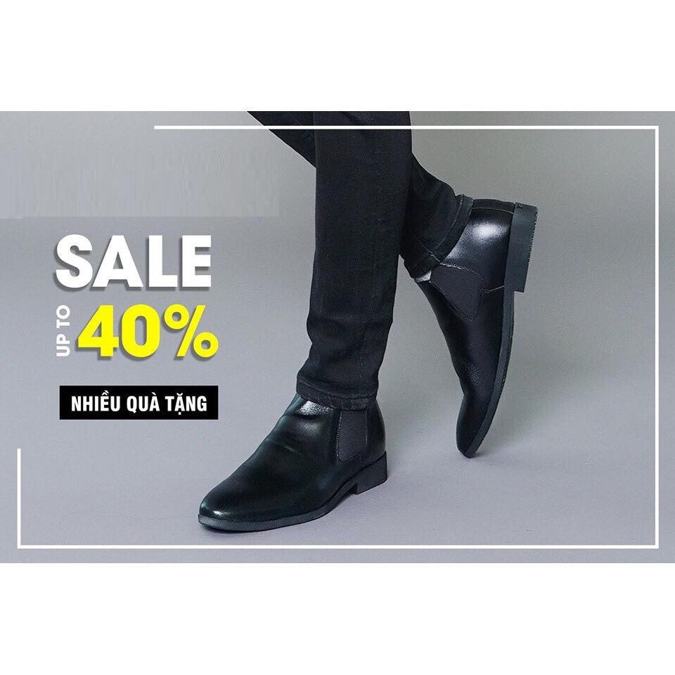 Giày Nam Chelsea Boot Cao Cổ Cao Câp - GCN8 - Da Bò Thật Trơn Xịn Không Nhăn - Dáng ôm chân chuẩn phom không phình