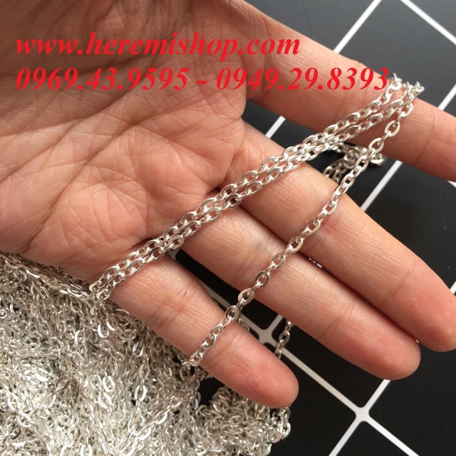 Xích bạc làm vòng mẫu oval