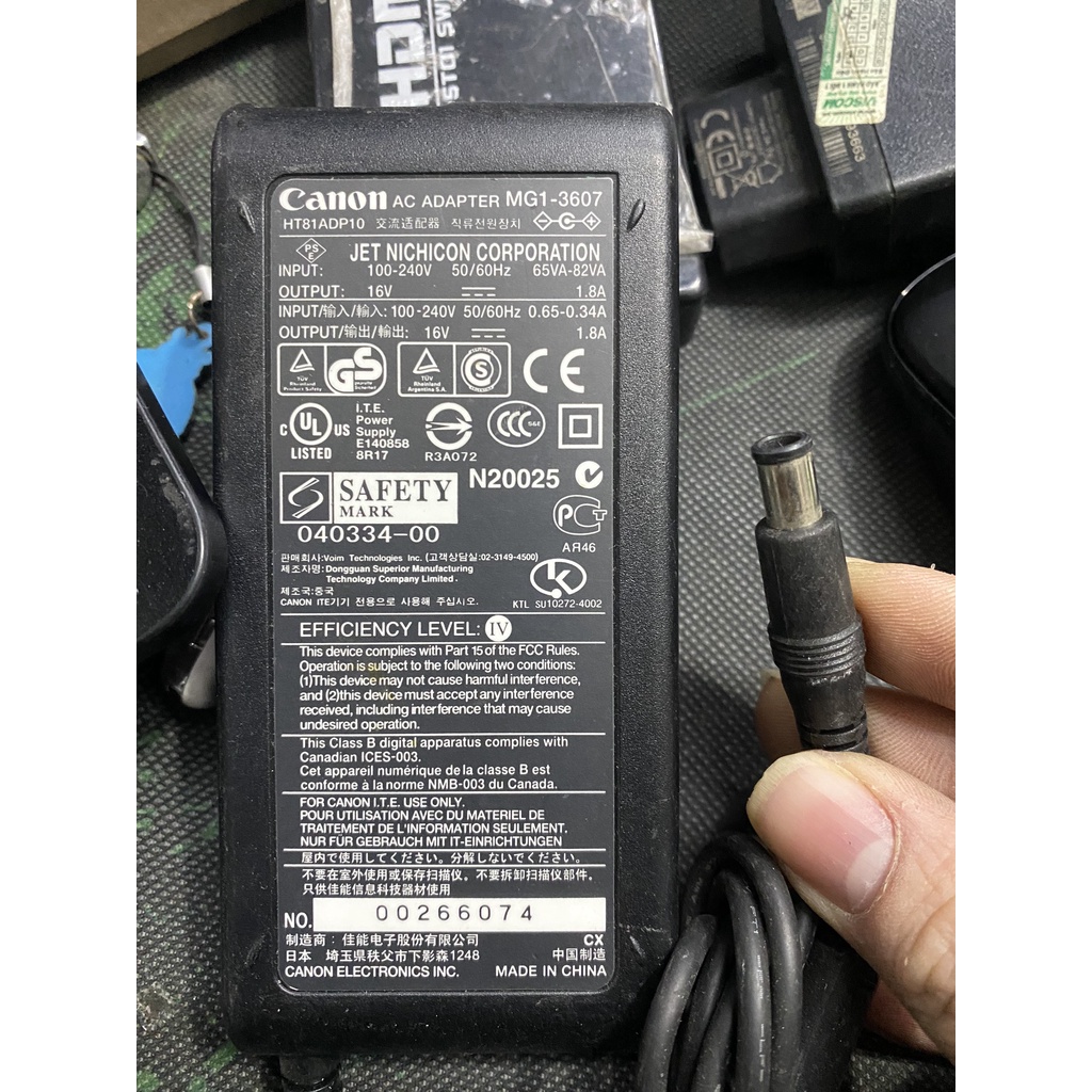 CHÍNH HÃNG  Bộ nguồn AC Adapter Máy in Canon OEM chính hãng MG1-3607 16V 1.8A HT81ADP10