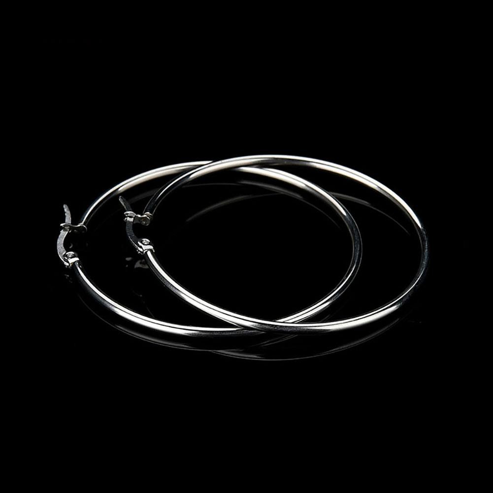 ♟Khuyên Tai Tròn Lớn Bằng Thép Không Gỉ Độc Đáo Cho Nữ