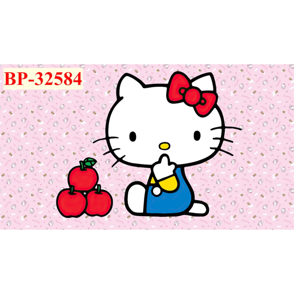 Tranh Dán Tường Phòng Trẻ Em MÈO HELLO KITTY DẼ THƯƠNG TRANG TRÍ CHO PHÒNG BÉ GÁI