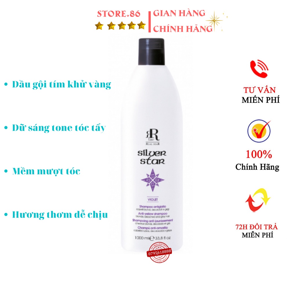 Dầu gội tím khử vàng, chăm sóc tóc vàng sáng 350ml RR17137 Hàng Ý nhập khẩu chính hãng