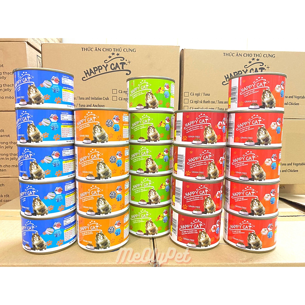 Thùng 48 lon pate Happy Cat 160g