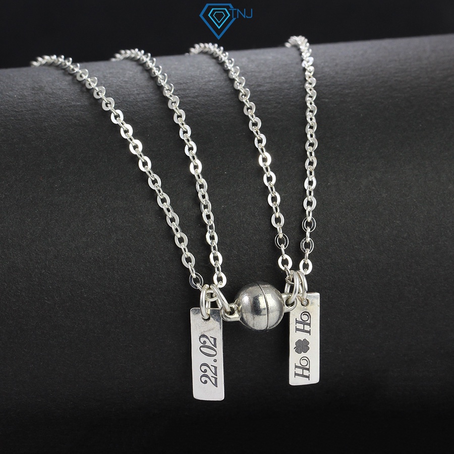 Vòng cổ đôi nam châm bạn thân khắc tên DCD0040 Trang Sức TNJ