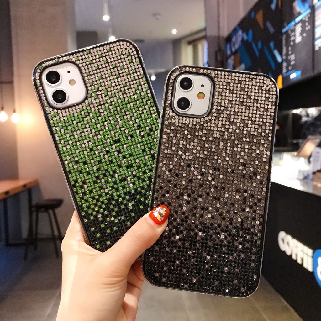 Ốp Điện Thoại Kim Cương Màu gradient Cho Iphone 13 14 Pro Max 12 XS Max 11