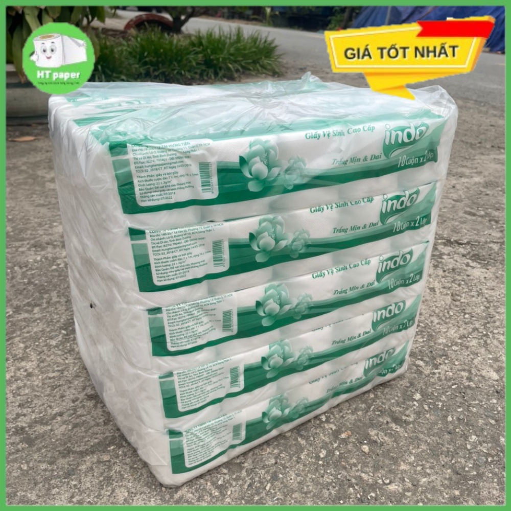 [HOẢ TỐC] COMBO 100 cuộn Giấy vệ sinh không lõi INDO giá rẻ chất lượng (10 cuộn/ bịch)