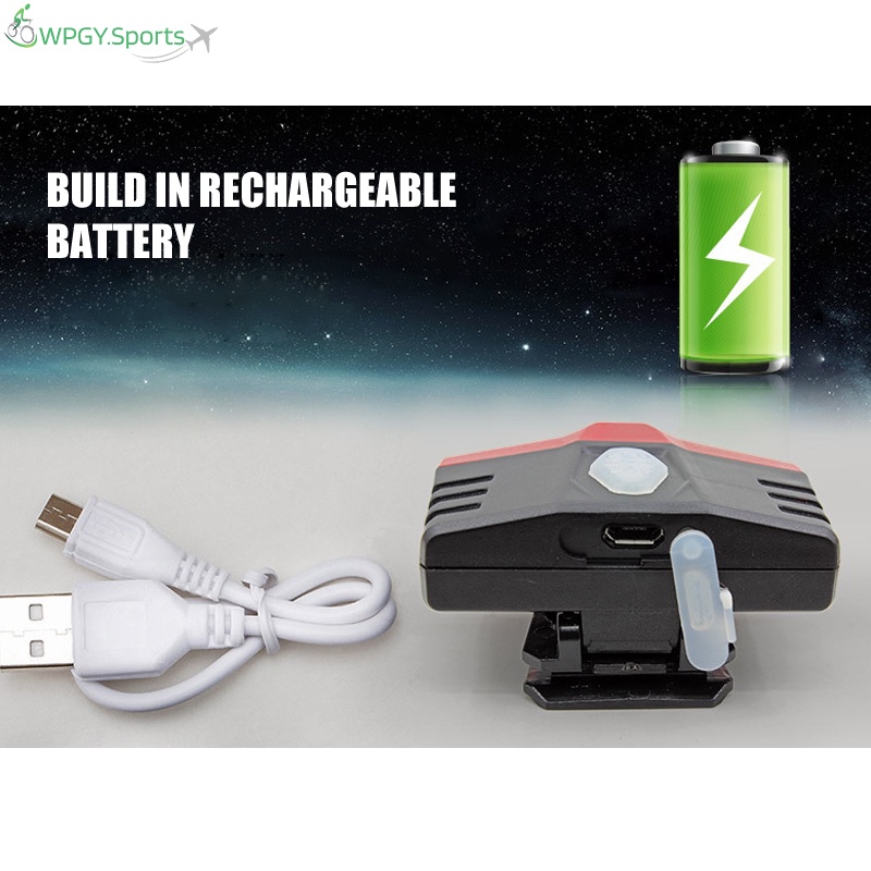 Đèn LED Cảm Ứng Hồng Ngoại Sạc USB Có Kẹp Gắn Mũ Lưỡi Trai Dùng Cắm Trại Ngoài Trời