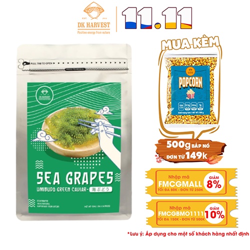 Rong Nho Tách Nước DK HARVEST 150g (25g x 6 packs)- Công Nghệ Tách nước Nhật Bản - Tặng 3 Gói Sốt Kewpie 15ml/1 bịch