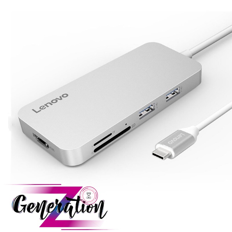 BỘ CHUYỂN TYPE-C RA 2 USB 3.0 + USB 2.0 + HDMI + TF + SD LENOVO (C107SL) - (C107GY)