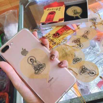 Lá bồ đề - Lá mạ vàng, size bé, phù hợp để trong ốp điện thoại, trong ví mang theo bên mình