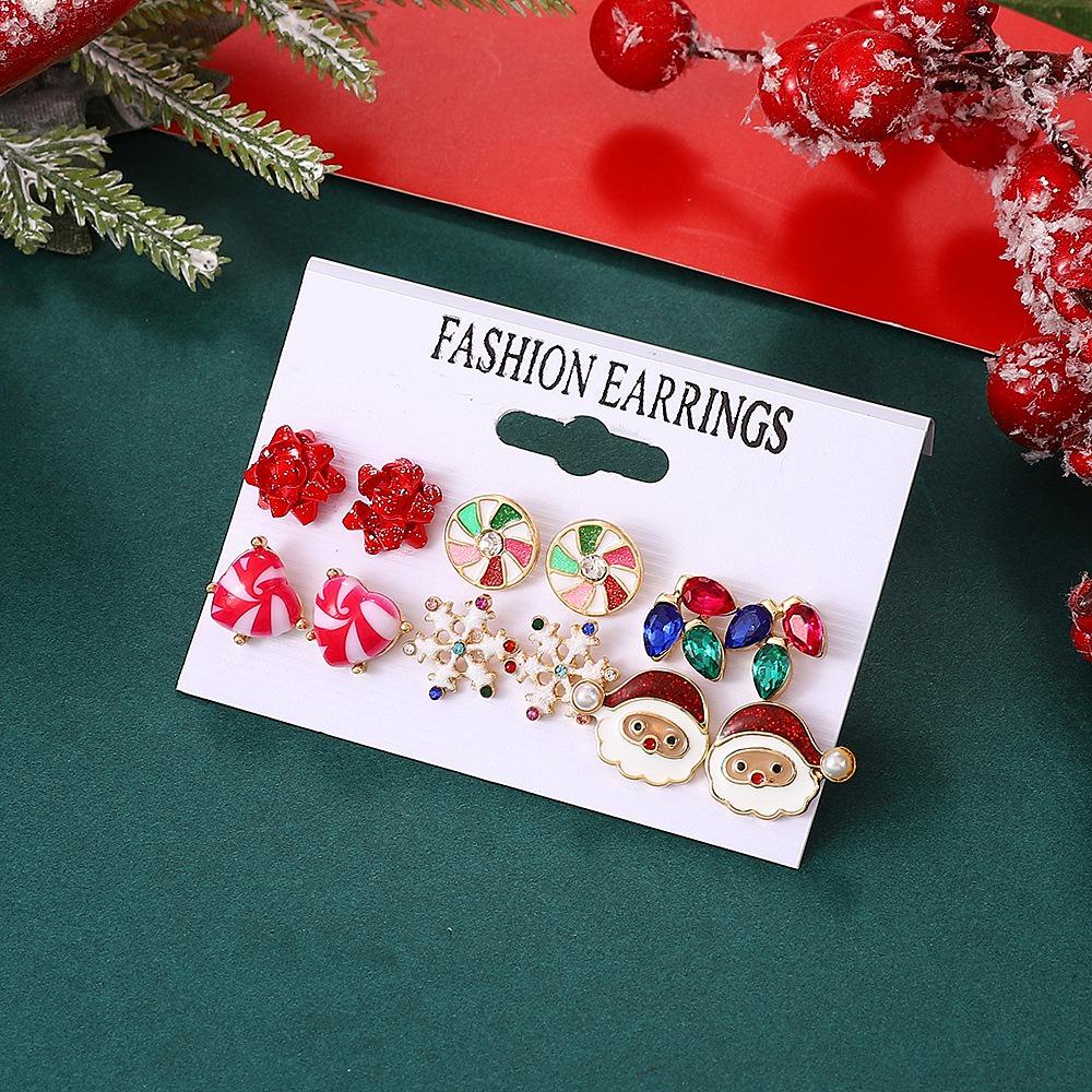 Bộ Bông Tai Hợp Kim Hình Chim Cánh Cụt / Ông Già Noel Dễ Thương Thời Trang Mùa Đông Cho Nữ