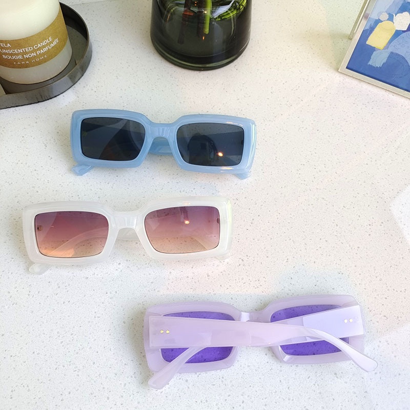 (YUZHU) Kính Mát Thời Trang Hàn Quốc Nhiều Màu Sắc Hình Chữ Nhật