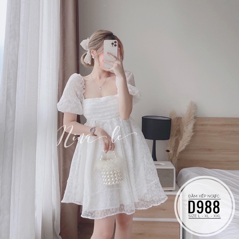 Bigsize Đầm xếp ngực D988