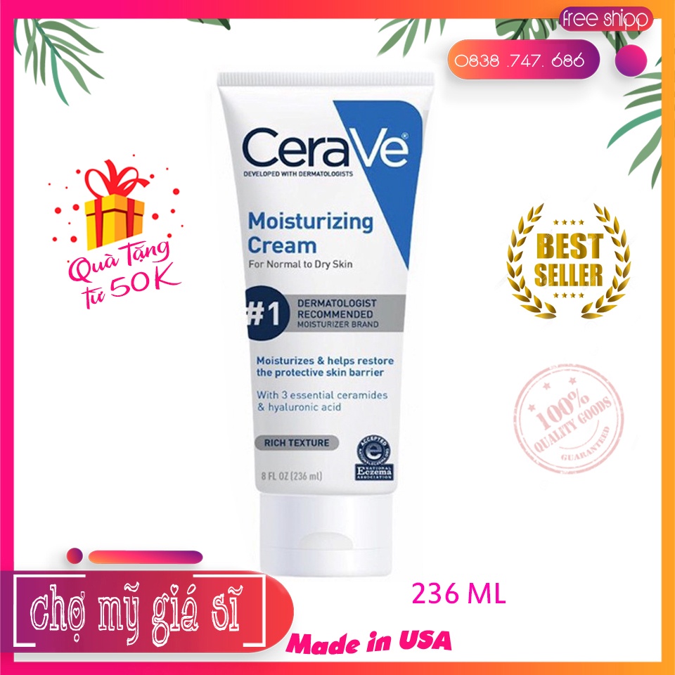 Kem dưỡng CeraVe Moisturizing Cream For Normal to Dry Skin 56ML