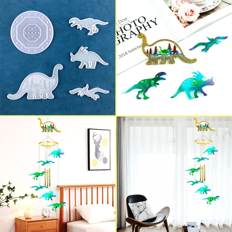 Khuôn Silicone Bóng Hình Khủng Long Nhỏ Làm Móc Khóa DIY