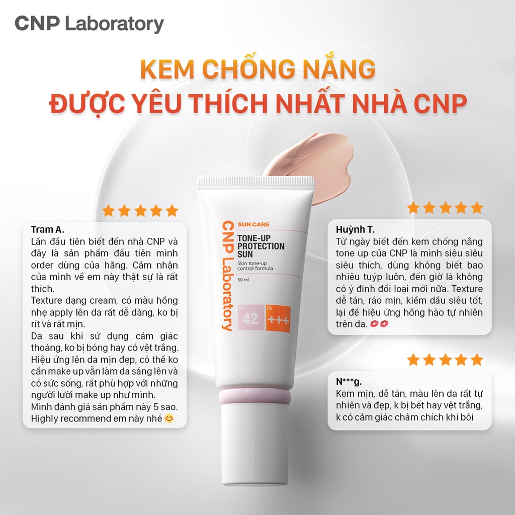 Kem chống nắng nâng tone CNP Laboratory Tone Up Pretection Sun SPF42 PA+++ 50ml
