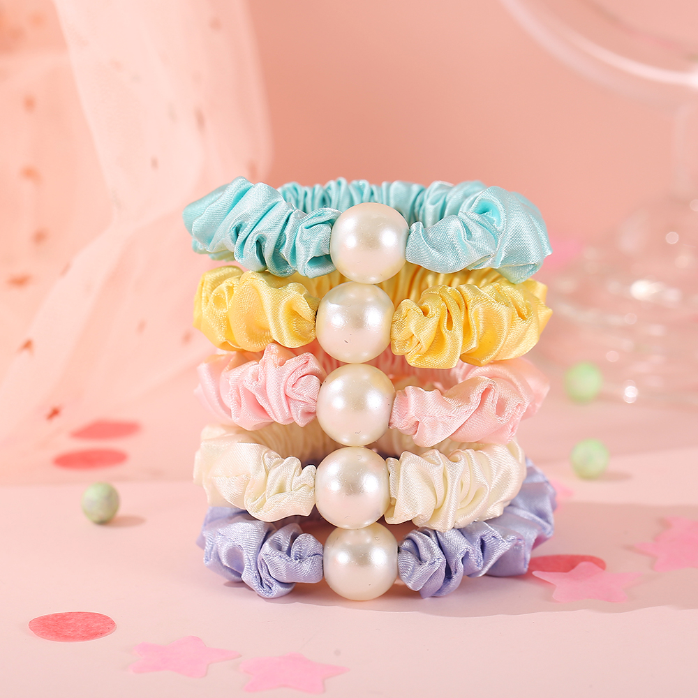 Dây buộc tóc co dãn màu trơn duyên dáng dễ phối đồ dành cho nữ