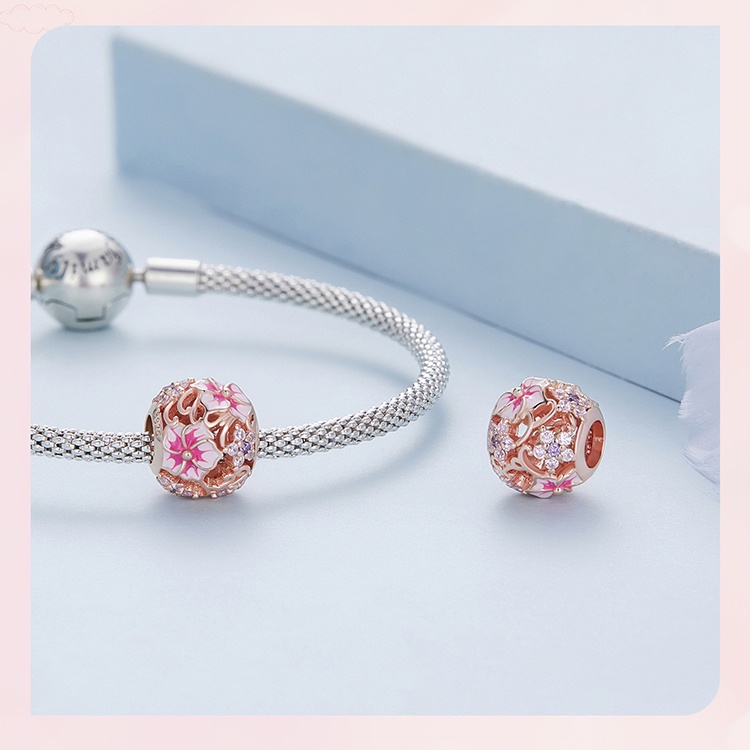 BAMOER Mặt Vòng cổ Bạc 925 Hình Tháp Eiffel