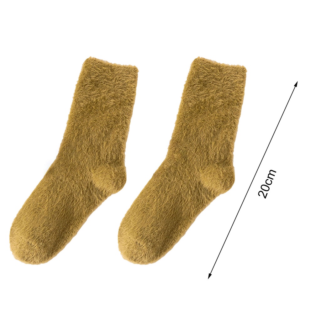 1 Đôi Tất Nhung Mềm Dày Giữ Ấm Màu Trơn Độ Co Giãn Cao Cho Nữ