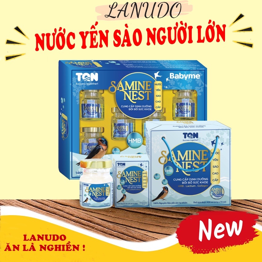 Nước yến sào cao cấp Samine Nest - Nước Yến Dành Cho Người Lớn  Hộp 6 lọ x 70ml